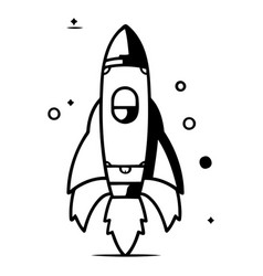 Space Rocket Icon In Flat Style Start Up