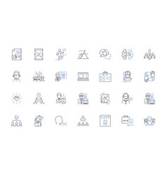 Workforce Optimization Line Icons Collection