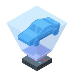 Car Hologram Icon Isometric Digital