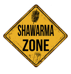 Shawarma Zone Vintage Rusty Metal Sign