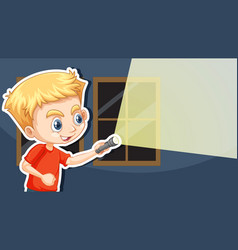 Thumbnail Design With A Boy Using Flashlight