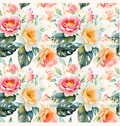 Floral Shape Watercolor Seamless Pattern