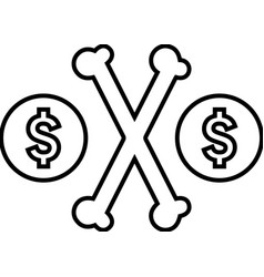 Problem Bankrupt Money Outline Icon Line Art