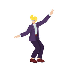 Blond Businessman Dancing Excitedly In A Stylish