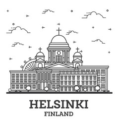 Outline Helsinki Finland City Skyline