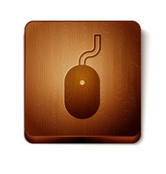 Brown Computer Mouse Icon Isolated On White