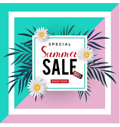 Summer Sale Trendy Banner Template With Frame