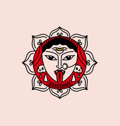 Cartoon Circle Logo Art Of Kali Goddess Square