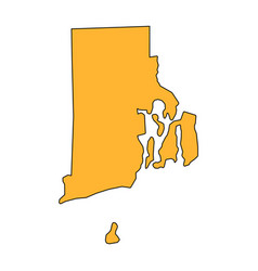 Rhode Island Map Shape United States Of America