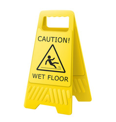 Wet Floor Caution Sign Isolated On White