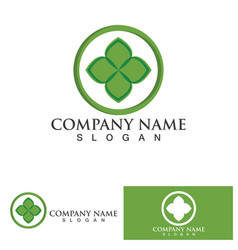 Eco Energy Logo With Leaf Symbol Green Color