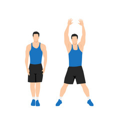 Man Doing Jumping Jacks Star Jumps Exercise