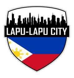 Lapu City Skyline Silhouette Philippines Flag