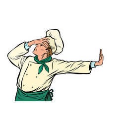 Caucasian Cook Chef Gesture Shame Denial