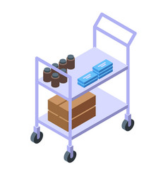 Hospital Cart Icon Isometric Nurse Care