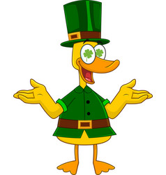 Lucky Duck Leprechaun Cartoon Character