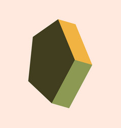 Retro Green Pentagonal Prism Geometrical Shape