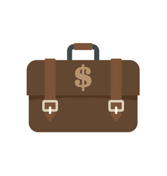 Bank Teller Briefcase Icon Flat Isolated