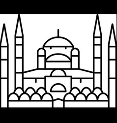 Blue Mosque Line Icon