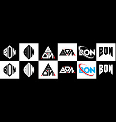 Bon Letter Logo Design In Six Style Polygon