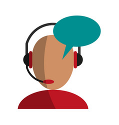 Call center person with headset icon image Vector Image
