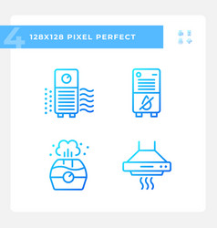 Indoor Air Quality Gradient Linear Icons Set