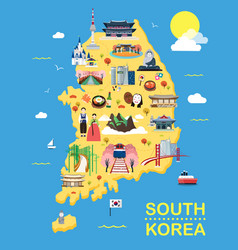 Flat design Korea landmarks Royalty Free Vector Image