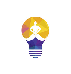 Mustache Genie Lightbulb Shape Logo Design