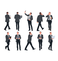 Business Man Character Different Poses Set