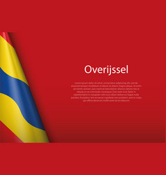 Flag Overijssel State Of Netherlands Isolated On