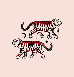 Groovy Funny Asian Cat Tigers Japanese Doodles