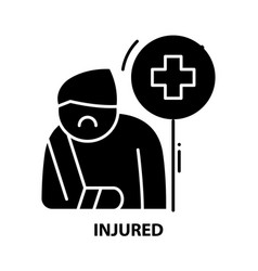 Injured Icon Black Sign With Editable