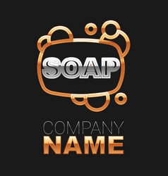 Line Bar Of Soap Icon Isolated On Black Background