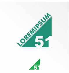 Number 51 Or Five One Sans Serif In Triangle Block