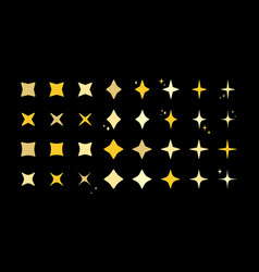 Star Burst Gold Sparkle Art Deco Pattern Icon Set