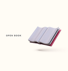 3d Realistic Open Book On White Background