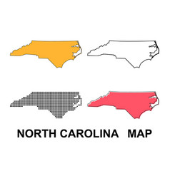 Set Of North Carolina Map United States