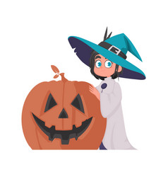 A Girl Is Wearing Witch Costume And Carrying