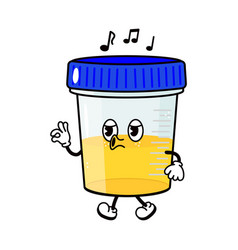 Cute Funny Container For Analysis Urine Walking