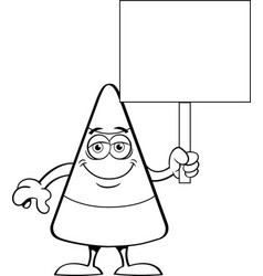 Happy Candy Corn Holding A Sign