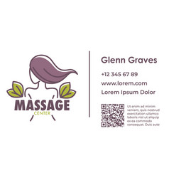 Massage Center Care Back Muscles Business Card