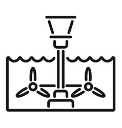 Water Turbine Icon Outline Hydro Plant