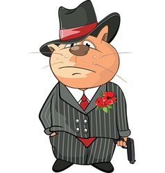 Cute Cat Gangster Cartoon