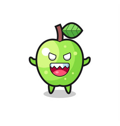 Evil Green Apple Mascot Character