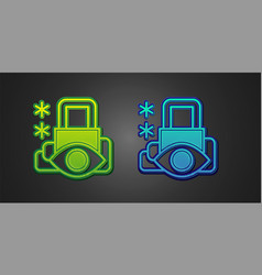 Green And Blue Cyber Security Icon Isolated