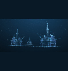 Oil Rigs Abstract 3d Floating Rig Platforms