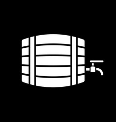 Wine Barrel With Tap Dark Mode Glyph Icon