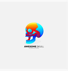 Skull Colorful Logo Gradient