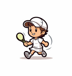 Tennis Player Cartoon Mascot Character Design