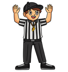 American Football Referee Cartoon Clipart